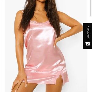 **NEVER WORN** boohoo Honeymoon Satin Lace Silky Slip size 6 US